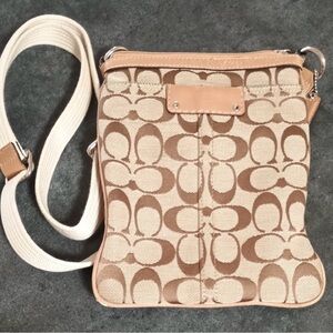 Coach Tan/Khaki Signature Canvas Crossbody